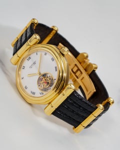 Gerald Genta Tourbillon G4008.4, cadran blanc, or jaune 18 carats, années 1990