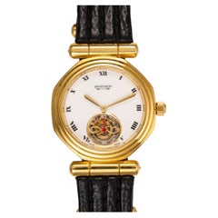 Gerald Genta Tourbillon G4008.4, cadran blanc, or jaune 18 carats, années 1990