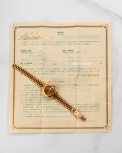 Rolex Mini Datejust 69178 Burlwood Dial 18k YG 1991 Box and Papers