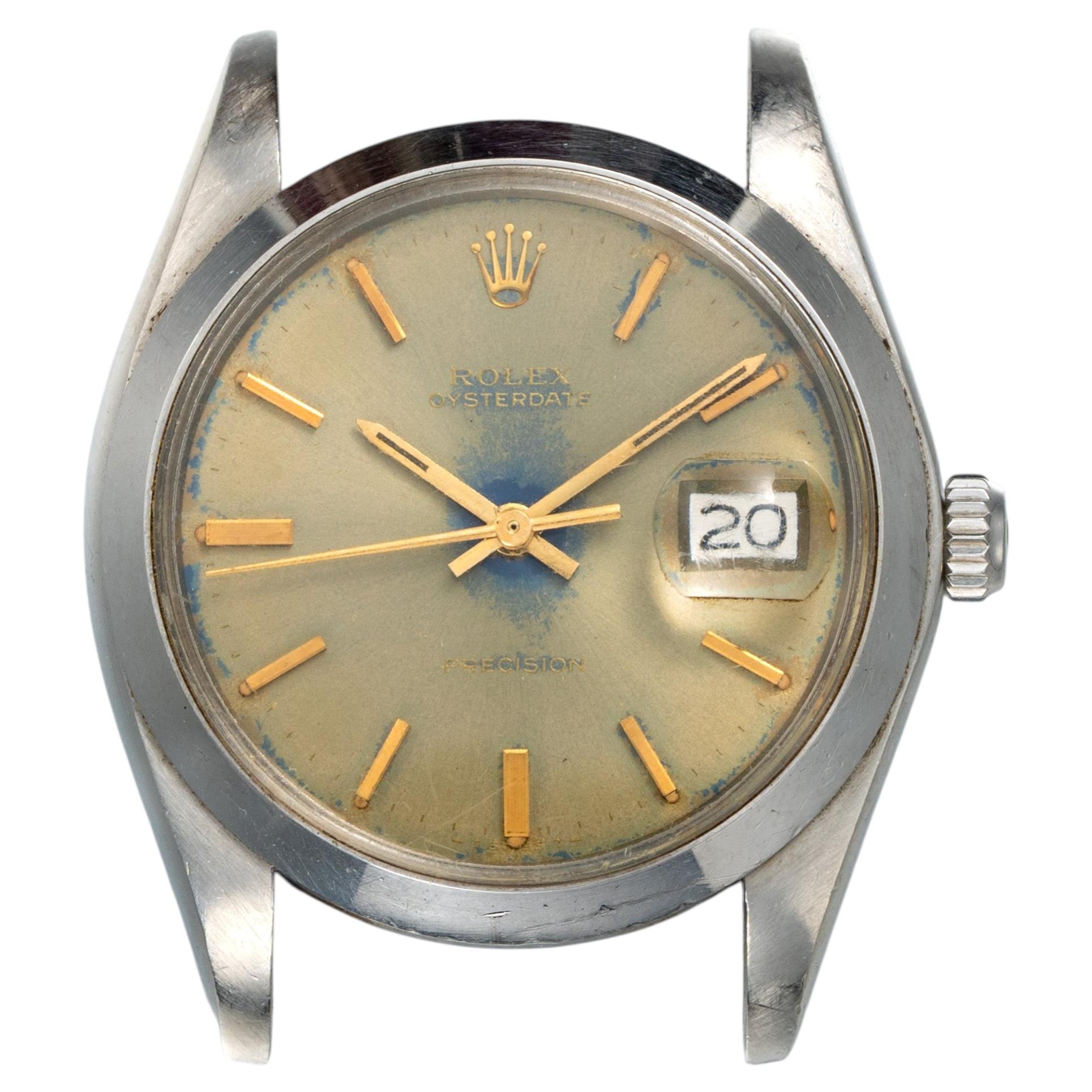 Pre-owned Rolex Oysterdate Precision 6694 Sand Dial Steel In Brown