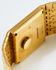 Piaget 7131 A6 Champagne Dial Bark Bracelet 18k YG 1980s