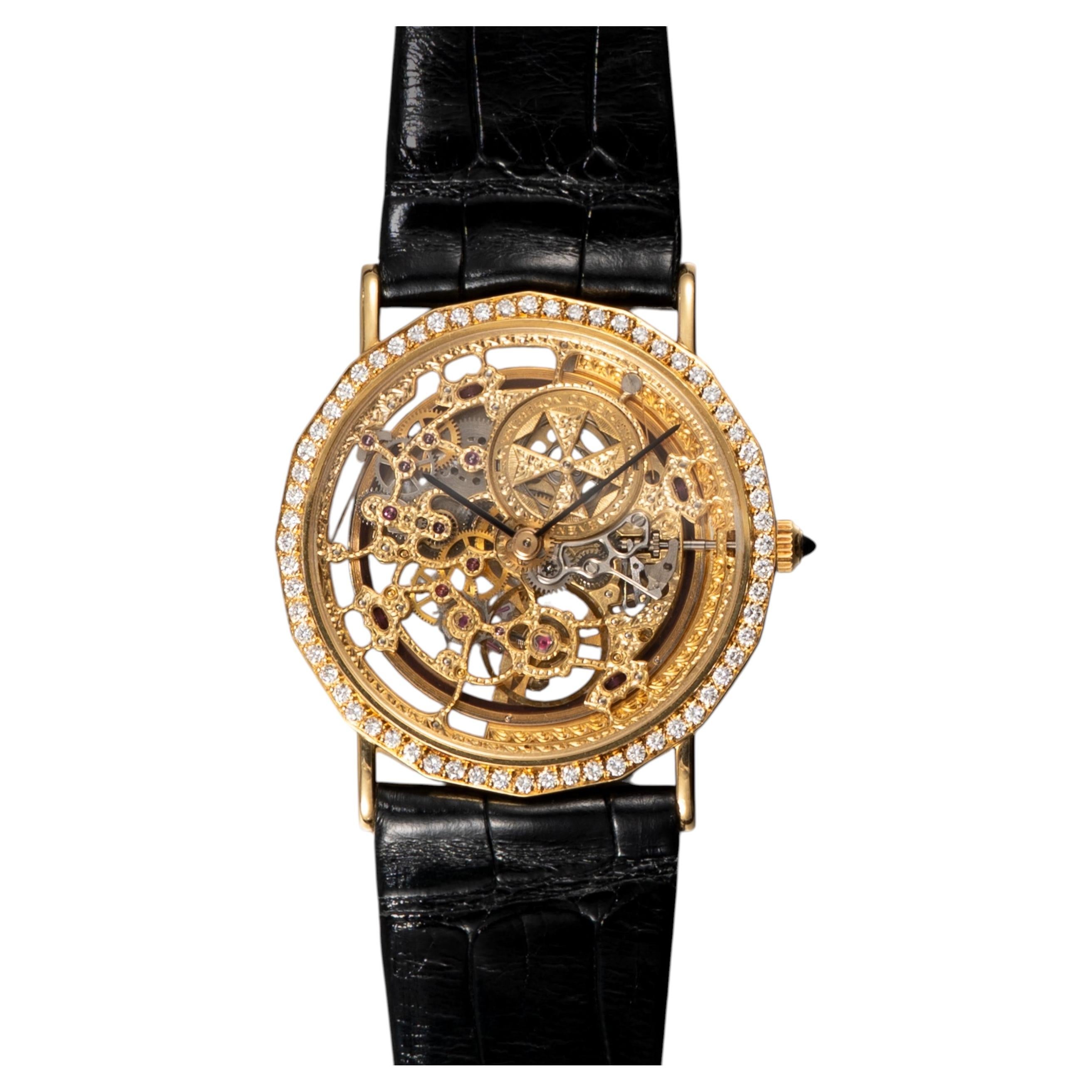 Pre-owned Vacheron Constantin Patrimony Squelette 43502 Skeletonized Dial 18k Yg Automatic In Multiple
