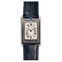Cartier Basculante 2405, cadran blanc, acier inoxydable, quartz, 2002, avec boîte et papiers