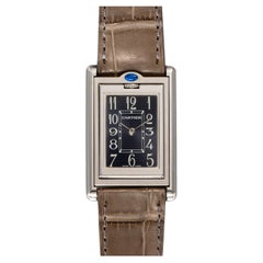 Cartier Basculante 2405, blaues Zifferblatt mit arabischen Ziffern, Edelstahl, Quarz, 2000er Jahre