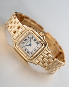 Cartier Panthère SM 86691, 22 mm, esfera blanca, oro amarillo de 18 k, años 2000