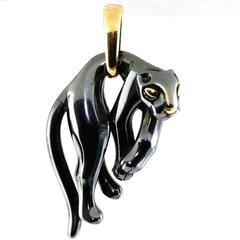 Cartier Silverium Gold Anhänger Panthere Hanging Pendant