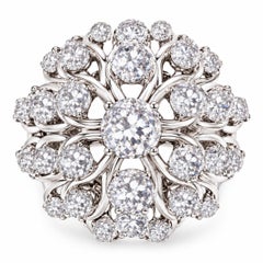 1960 GIA Certified 5.09ct Diamond Dome Cluster Ring in 14k Gold