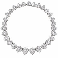 Edwardian Style 32.50ct Diamond Link Necklace in 18k White Gold