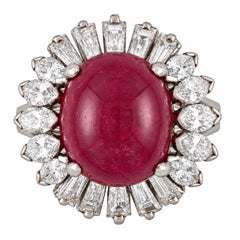 GIA-Certified 15ct No Heat Ruby Diamond Ring in 18k White Gold