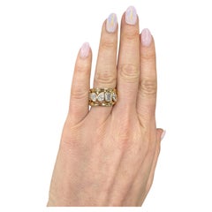 18k yellow gold 3 pc ring set with diamonds. 24.5g.