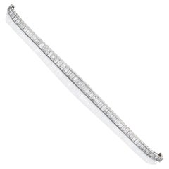 Harry Winston 15 Carat Emerald Cut Diamond Tennis Bracelet, 1950's