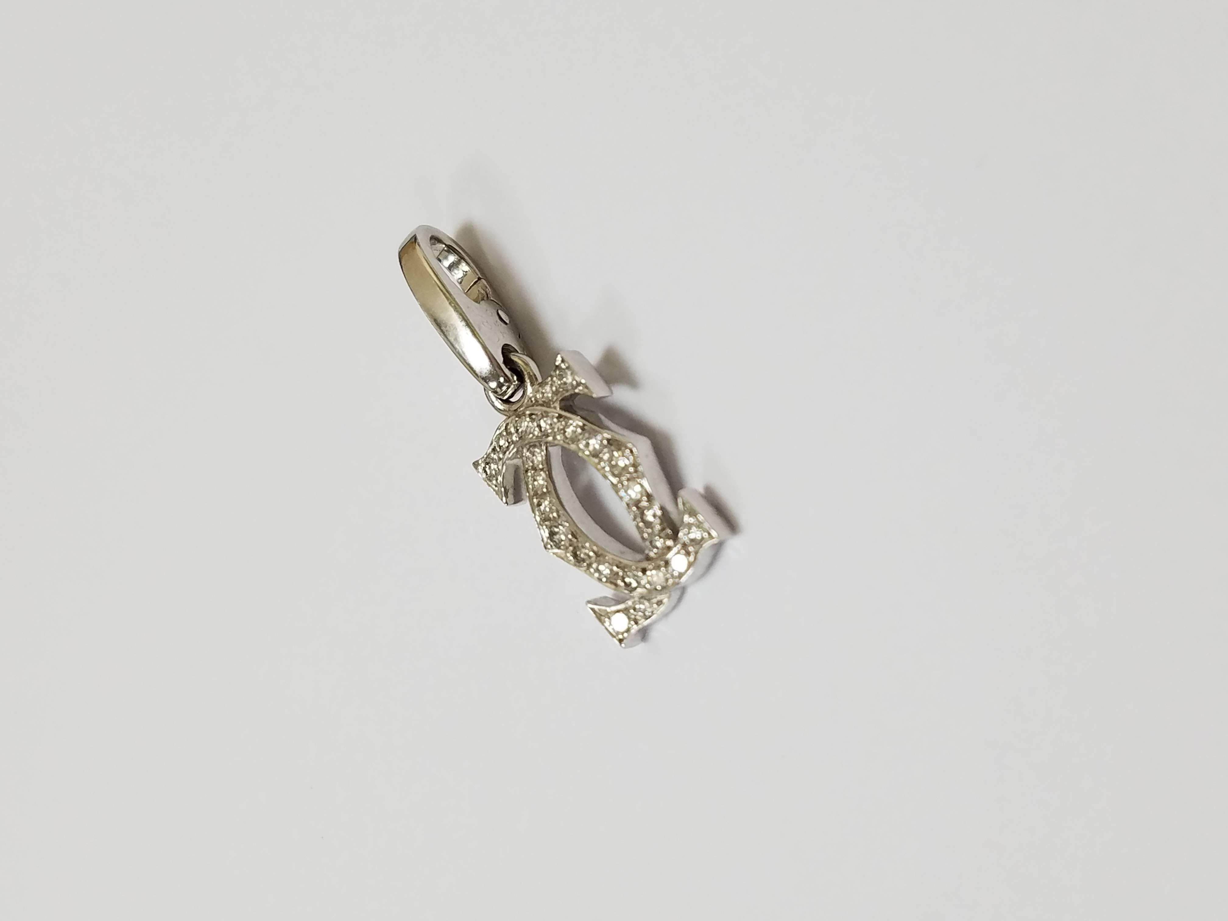 Modern Cartier Double C Diamond Gold Pendant