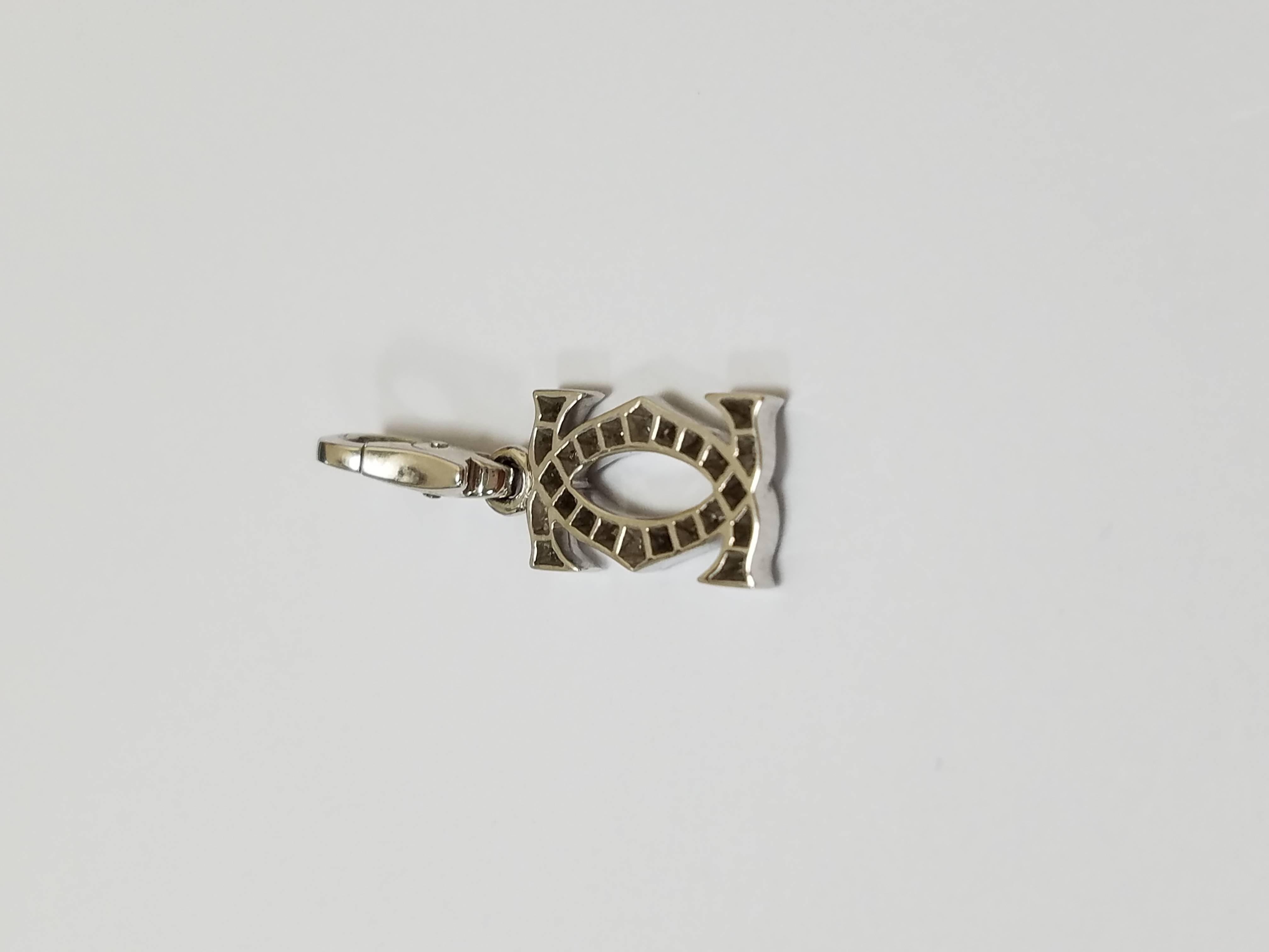 Women's or Men's Cartier Double C Diamond Gold Pendant
