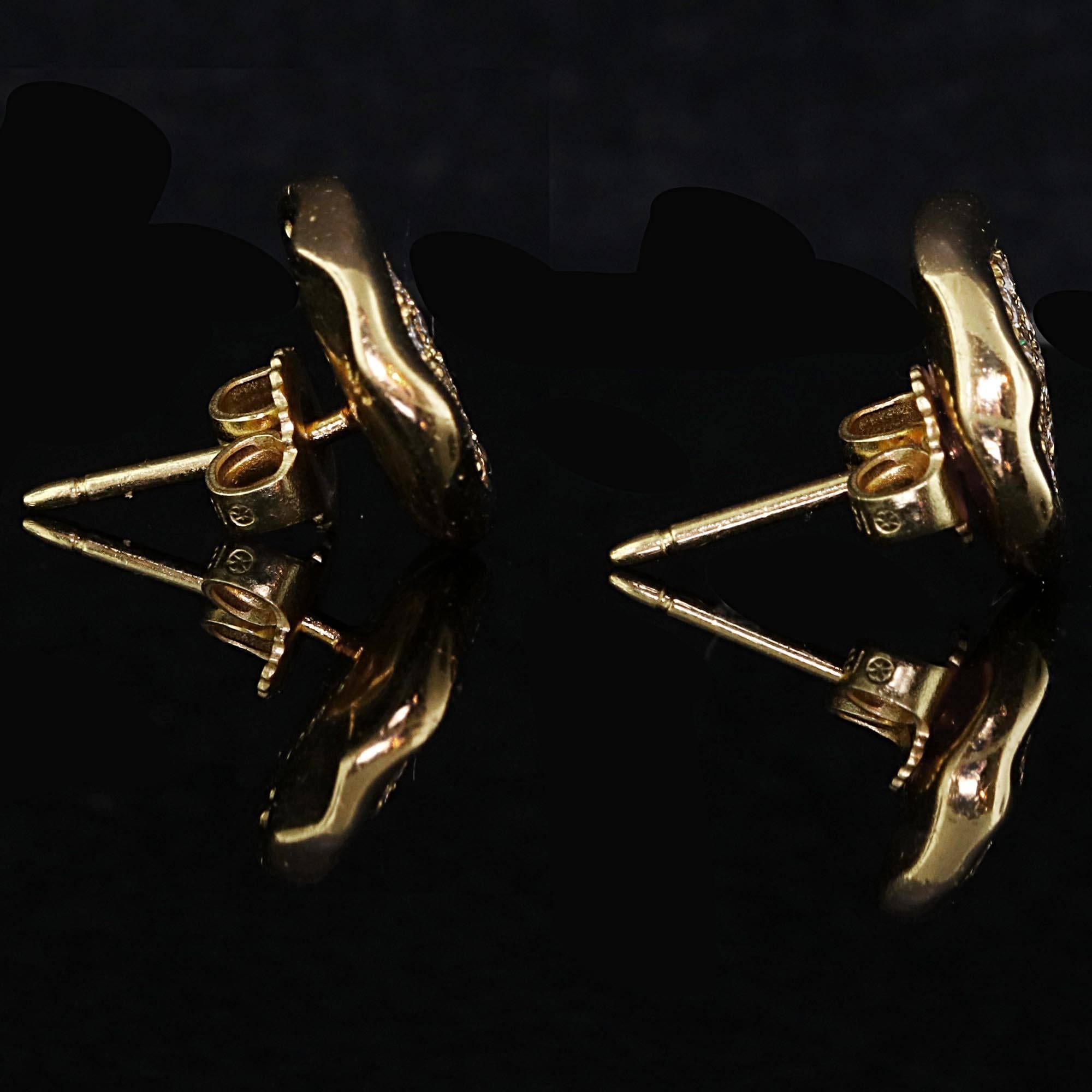 Modern 1980 Tiffany & Co. Angela Cummings Diamond Gold Earrings