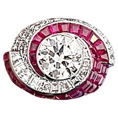French Estate Ruby and Diamond ring