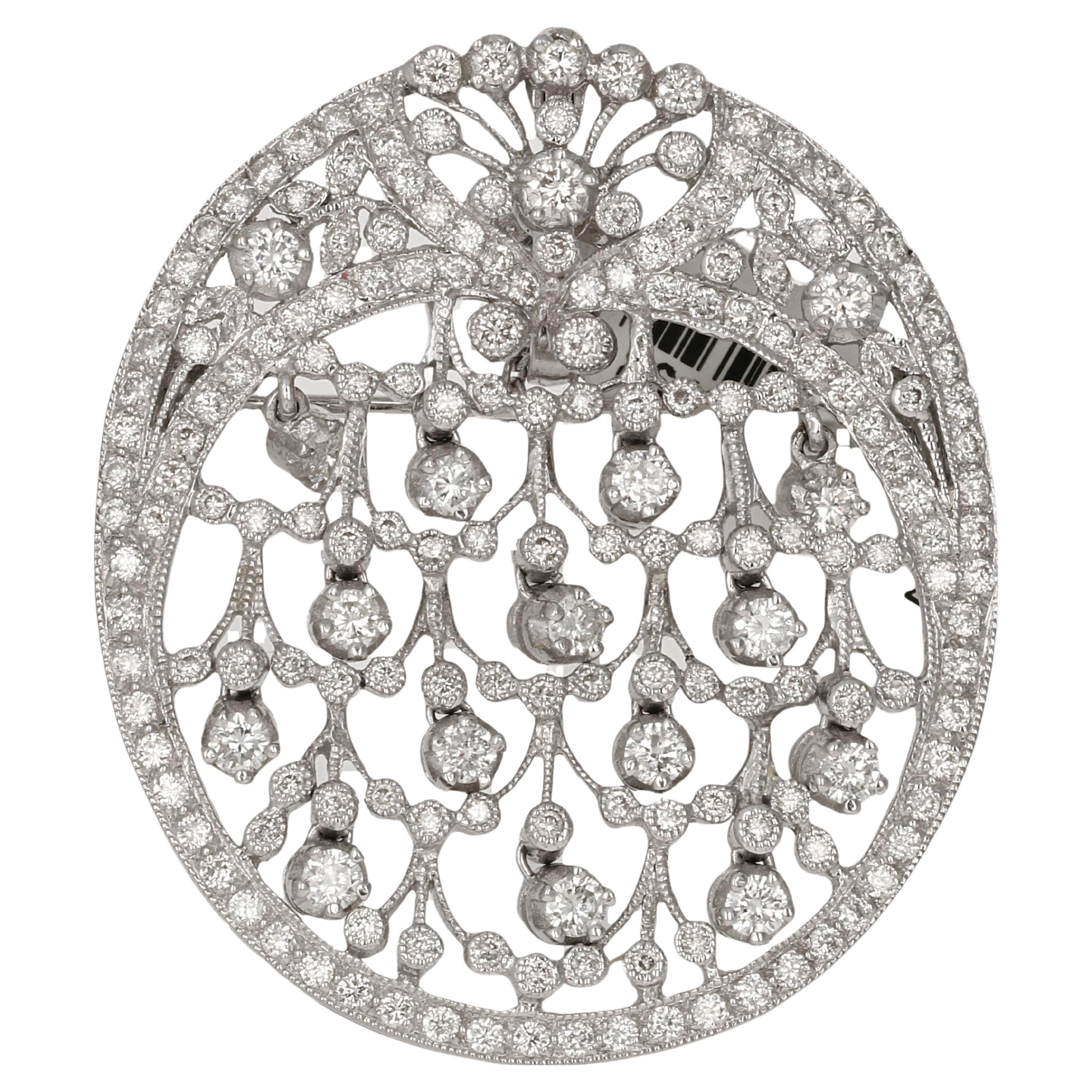 Art Deco Inspired Sonia B. Diamond Necklace Pendant