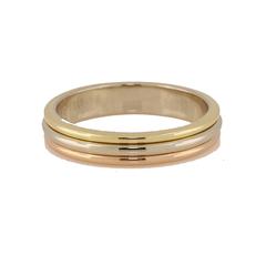 Größe 7 Trinity De Cartier Tricolored Goldring mit dreifarbigem Bandring