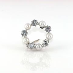 Tiffany & Co. Natural Pearl Diamond Pin