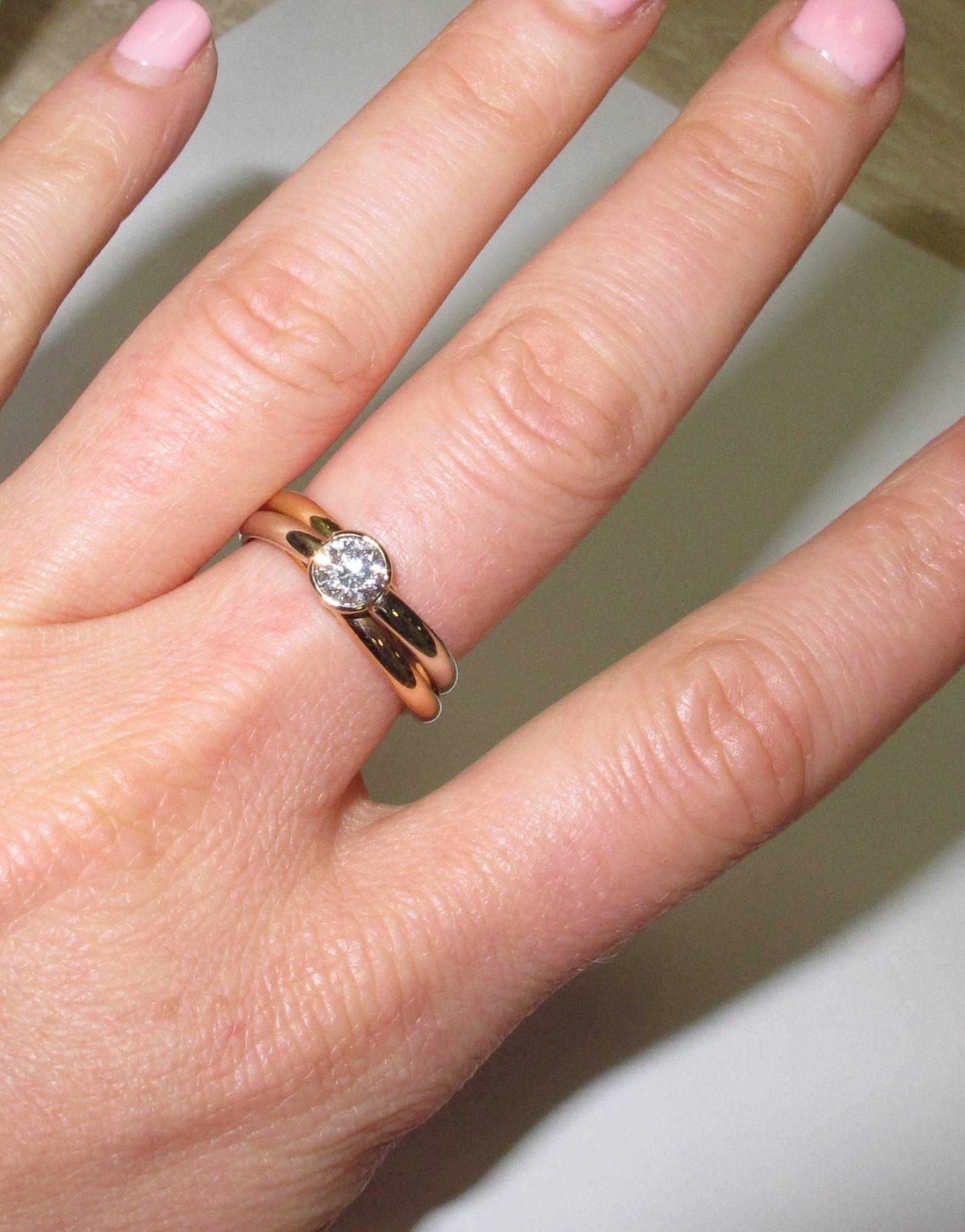 tri color diamond engagement rings