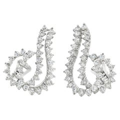 3.75ctw Diamond Twist Wing Ear Climber Earrings 18k White Gold