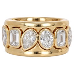 3.01 CTW Multi-Shape Diamond Stacking 3-Piece Ring Set in 18k Gold, Modern