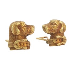 Barry Kieselstein-Cord, orecchini con labrador retriever in oro giallo 18 carati, 1989