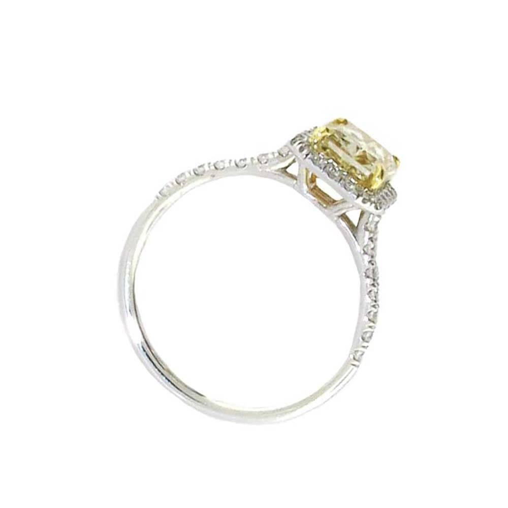 Modern GIA Report 1.67 Carat Fancy Yellow Diamond Ring