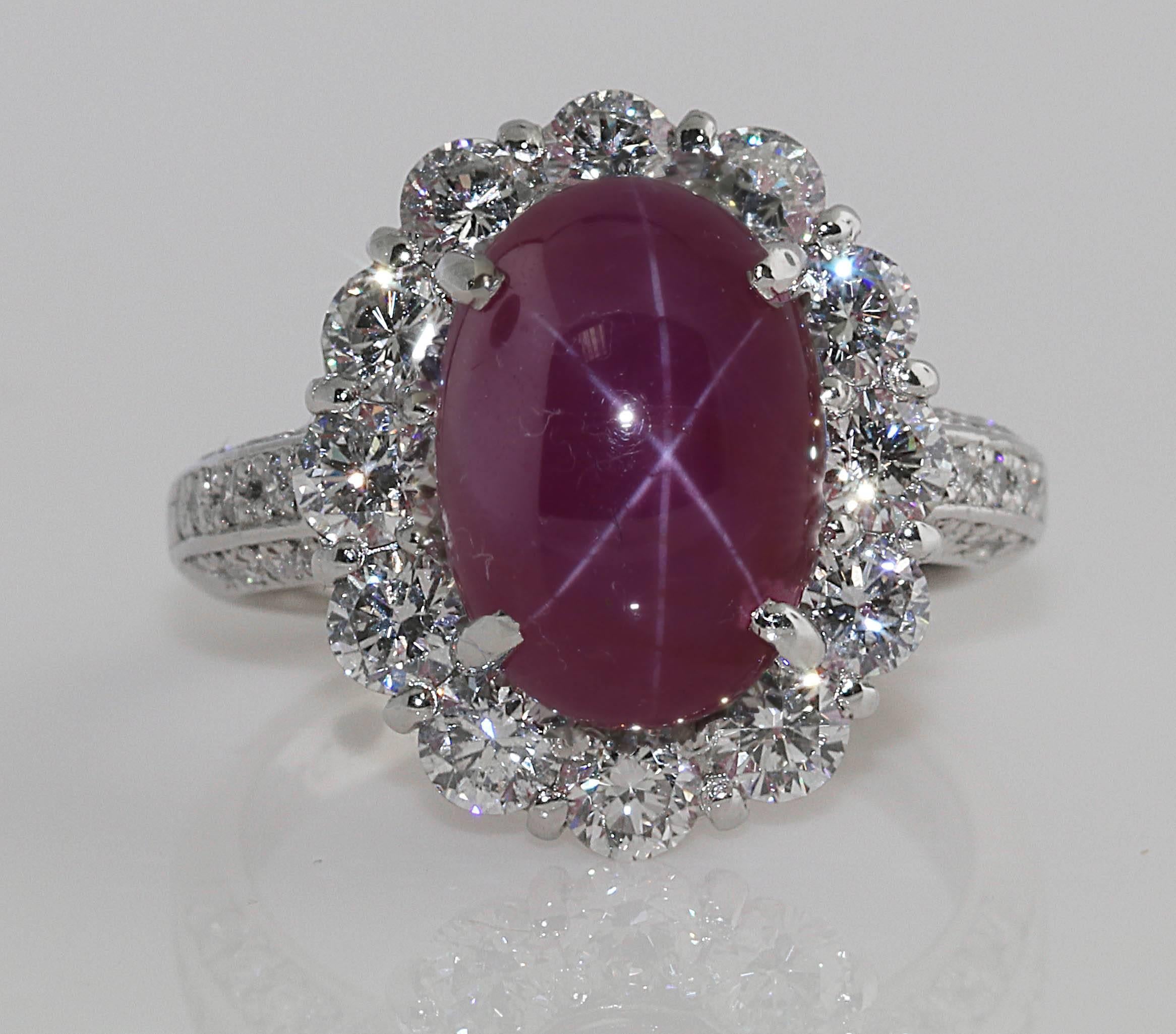 This Burma Star Ruby is the perfect gift for someone looking for an original Cocktail ring. Burma is the best source of rubies in the world and finding star rubies from Burma is extremely rare as well. This ring is currently a size 6, but can be