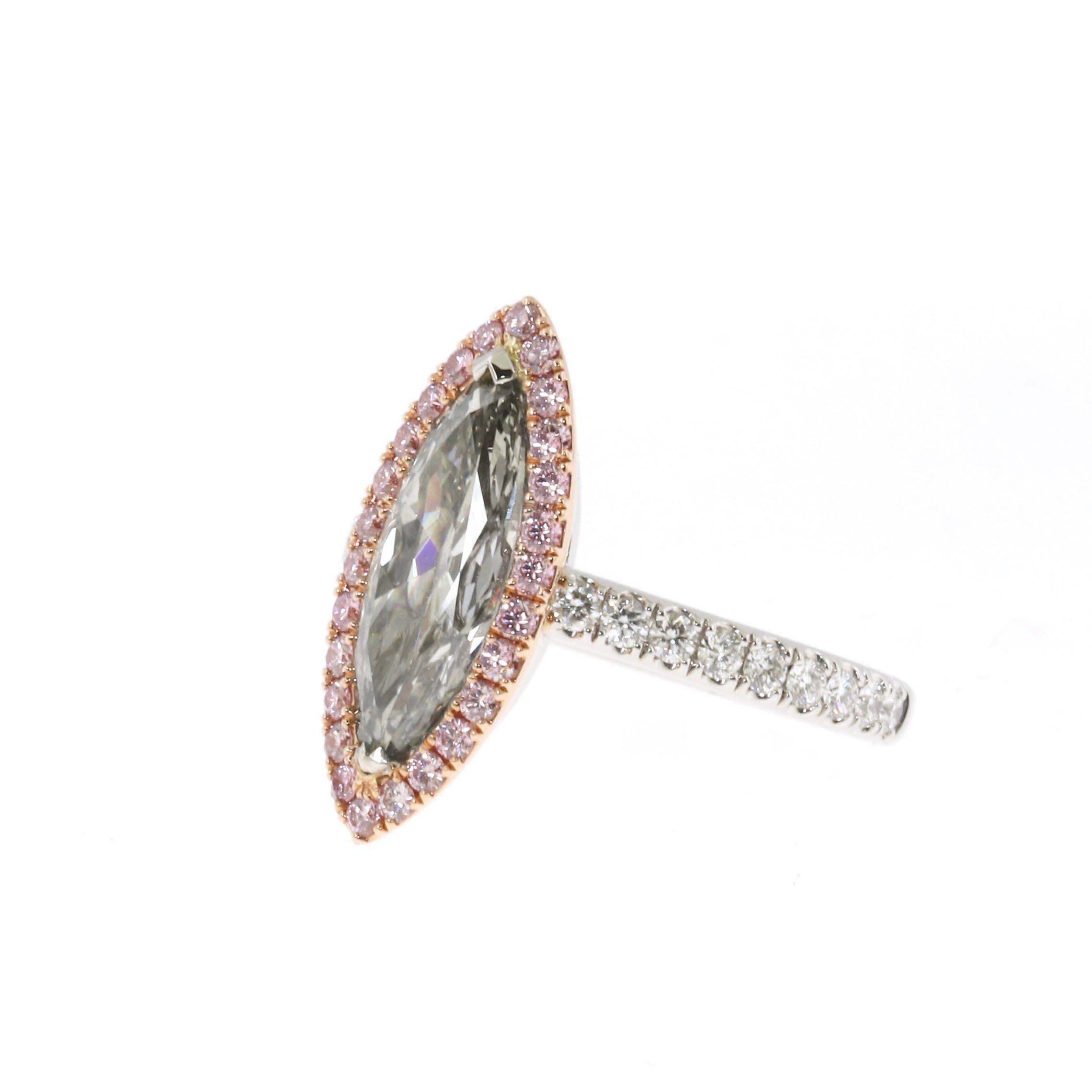 pink diamond marquise ring
