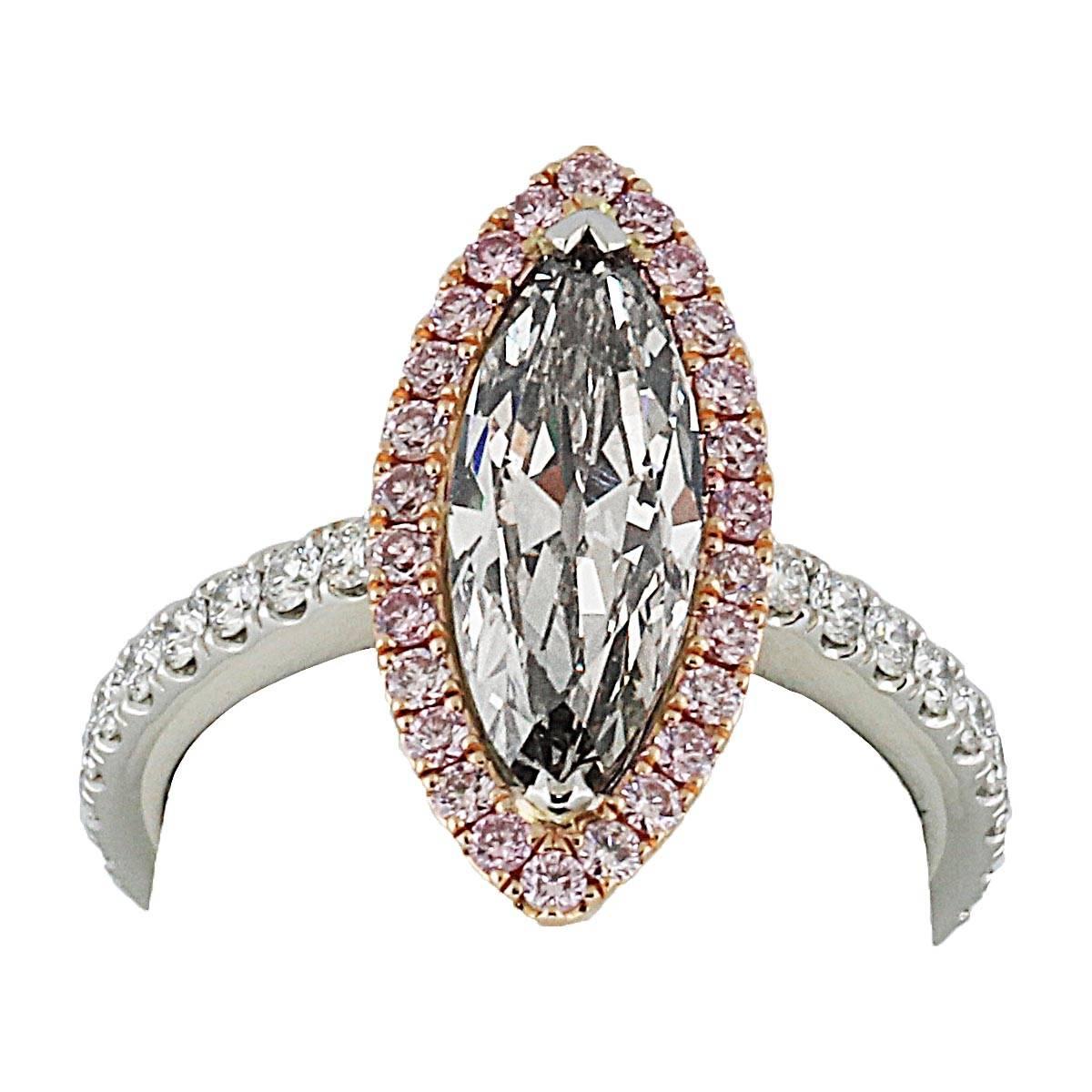 pink marquise diamond ring