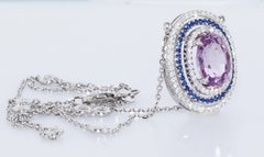 GIA Certified No Heat Burma Pink Sapphire Pendant in White Gold