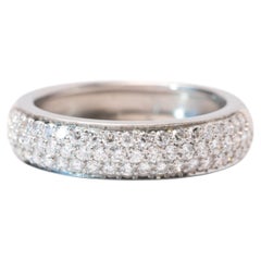 Platinum Natural Diamond Pave Wedding/Anniversary Band 1cttw