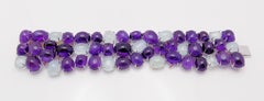 Amethyst, Aquamarine and Ruby Bracelet