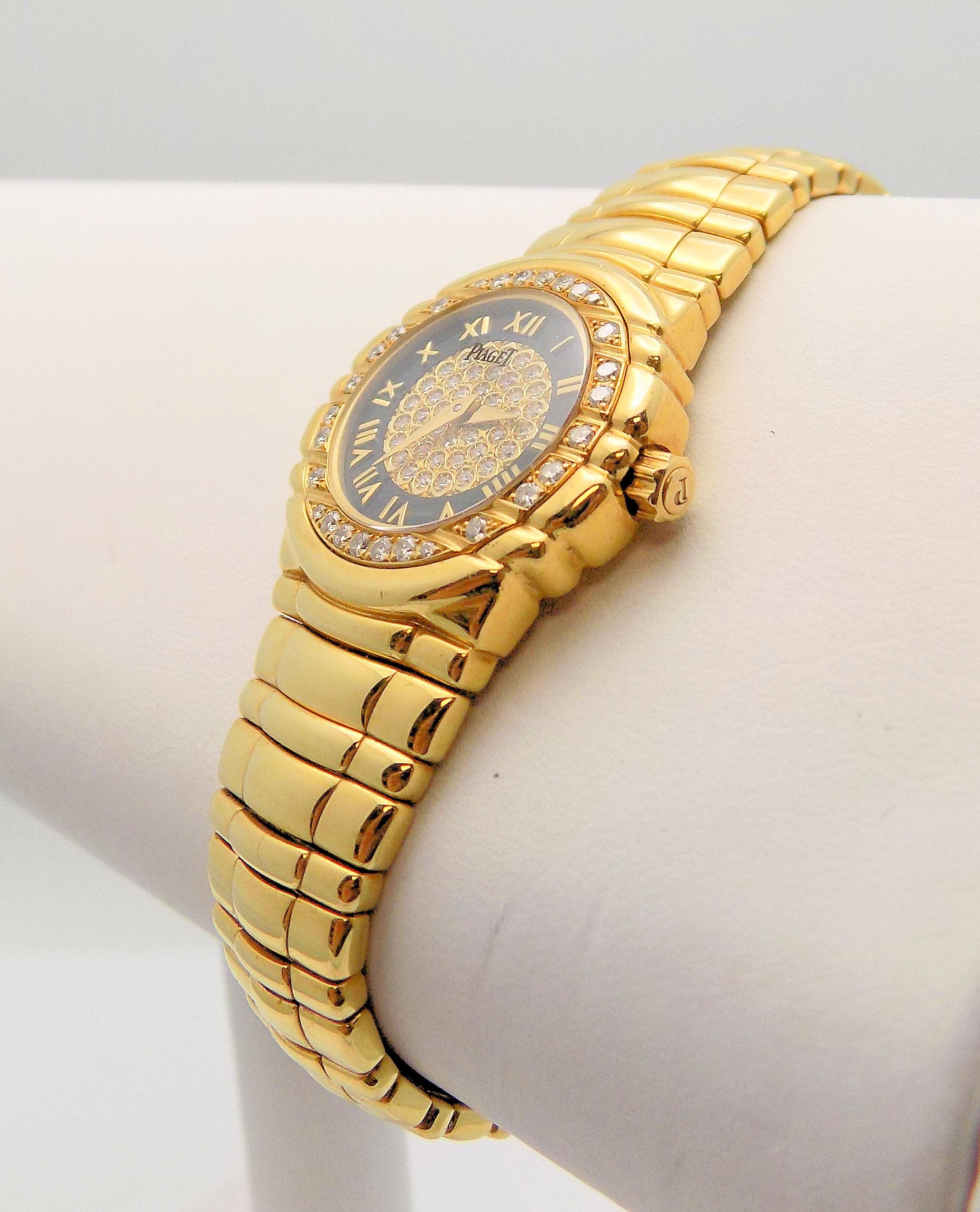 Round Cut Ladies Diamond Piaget Tanagra Wristwatch For Sale
