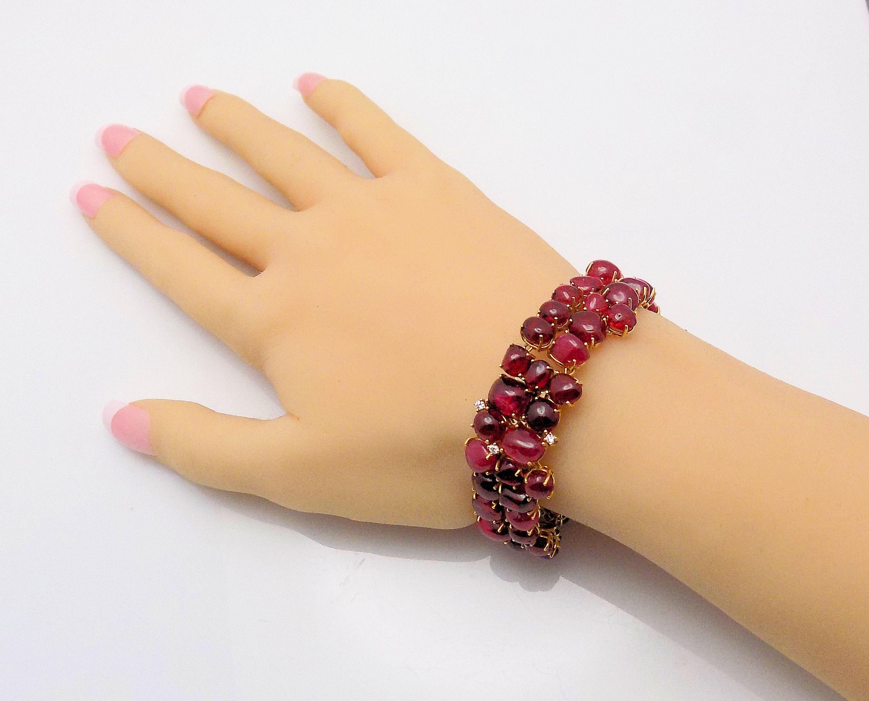 Women's Handmade Red Spinel Bracelet For Sale