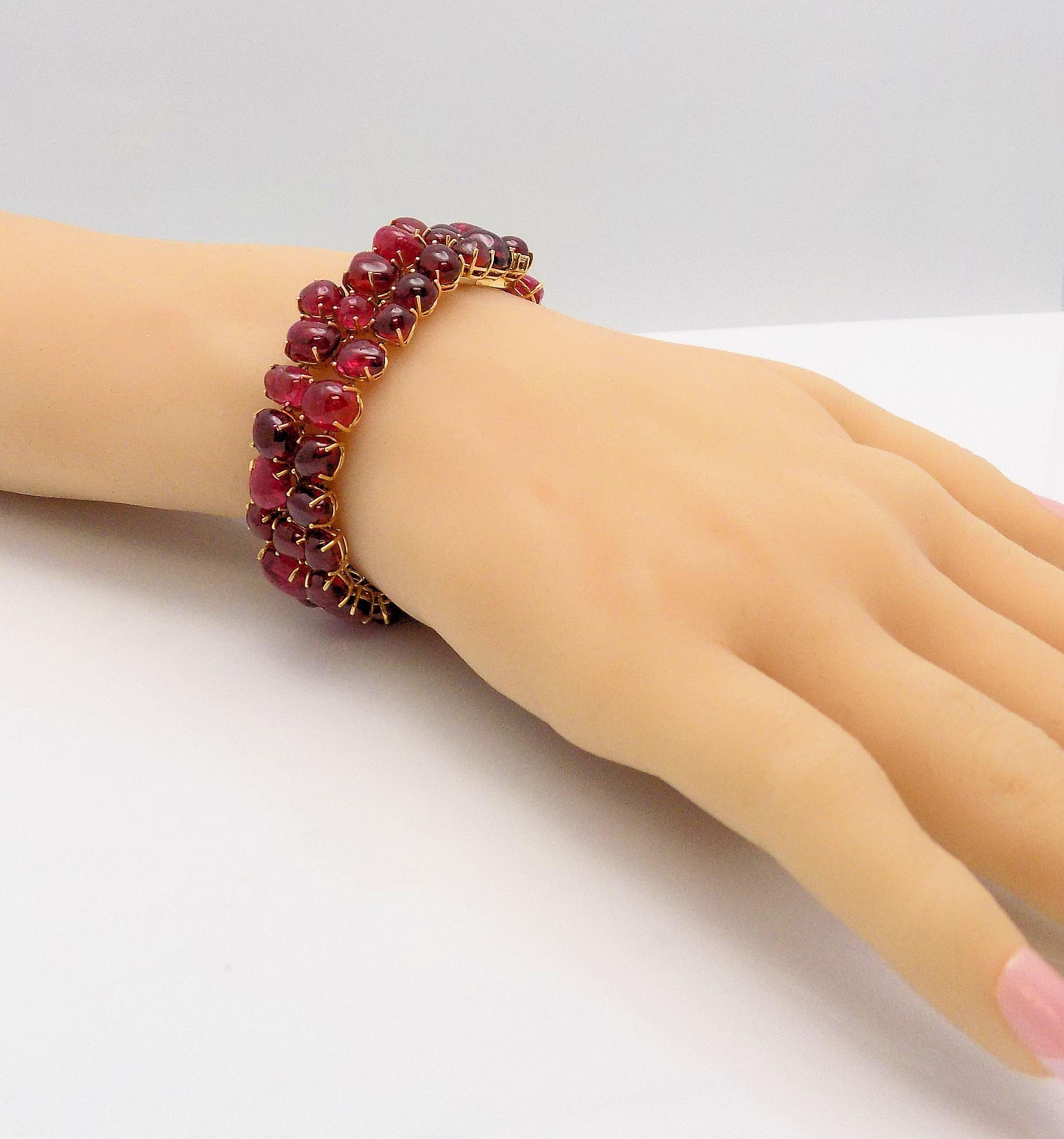 Handmade Red Spinel Bracelet For Sale 1