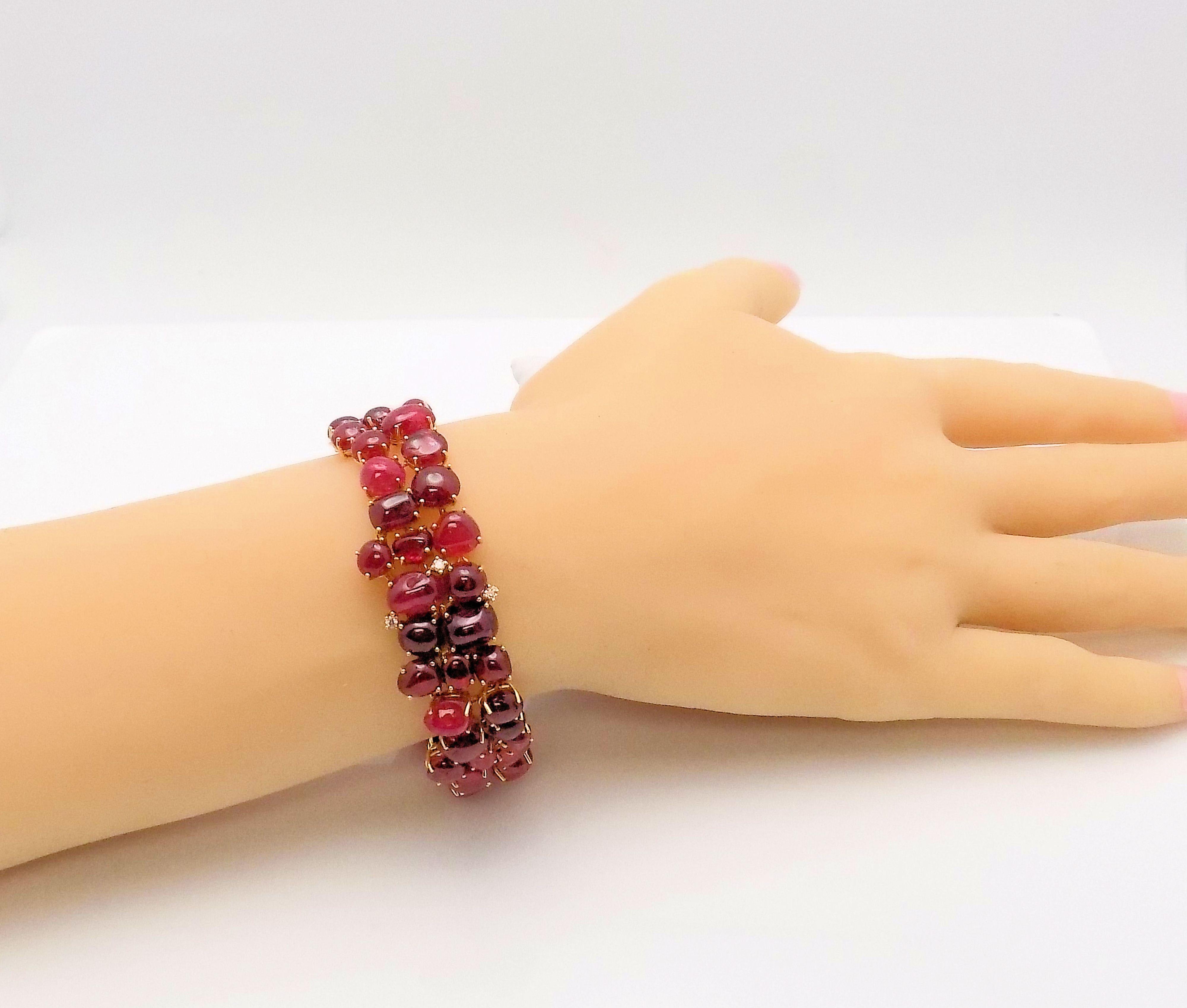 Handmade Red Spinel Bracelet For Sale 2