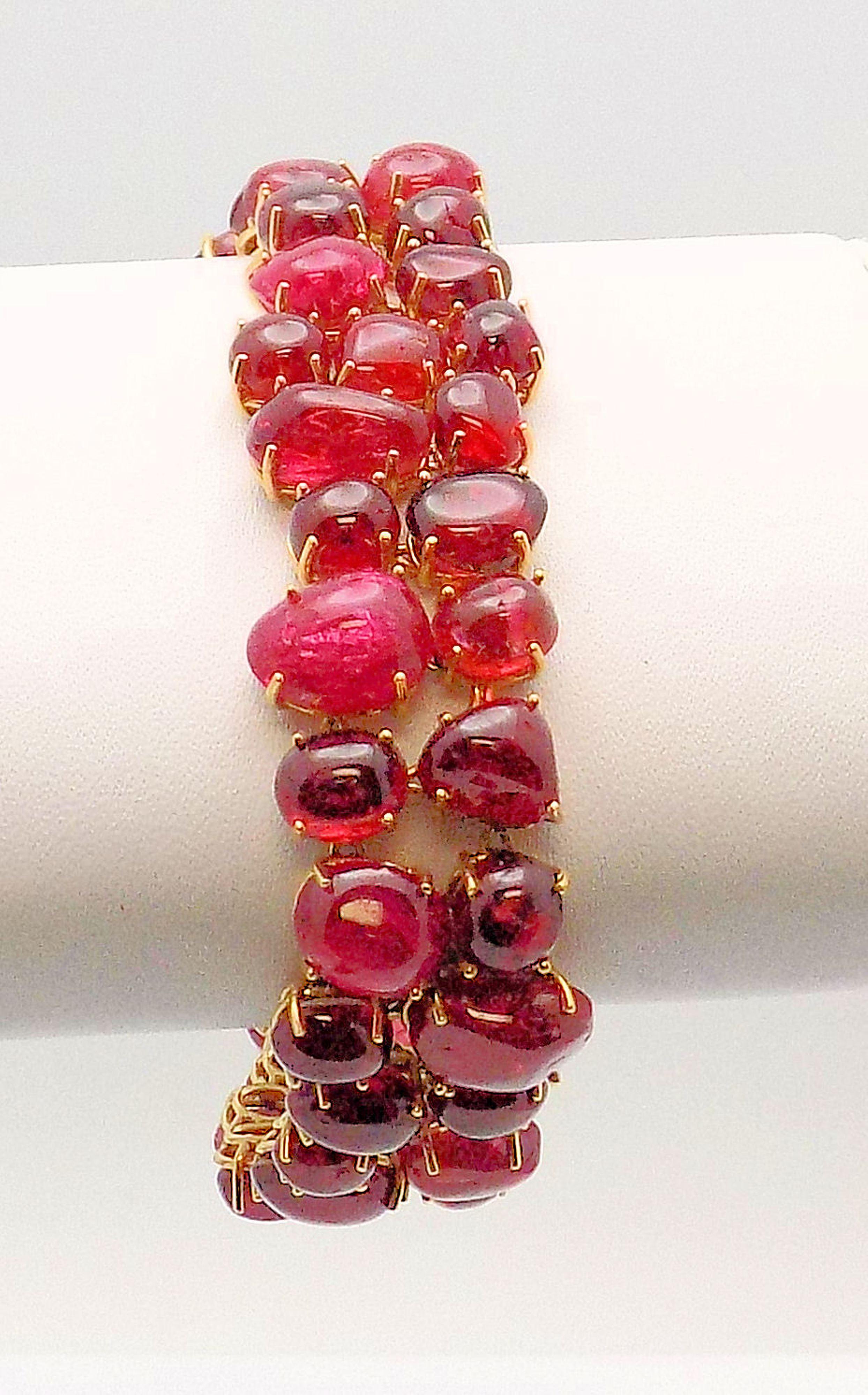 Handmade Red Spinel Bracelet For Sale 4