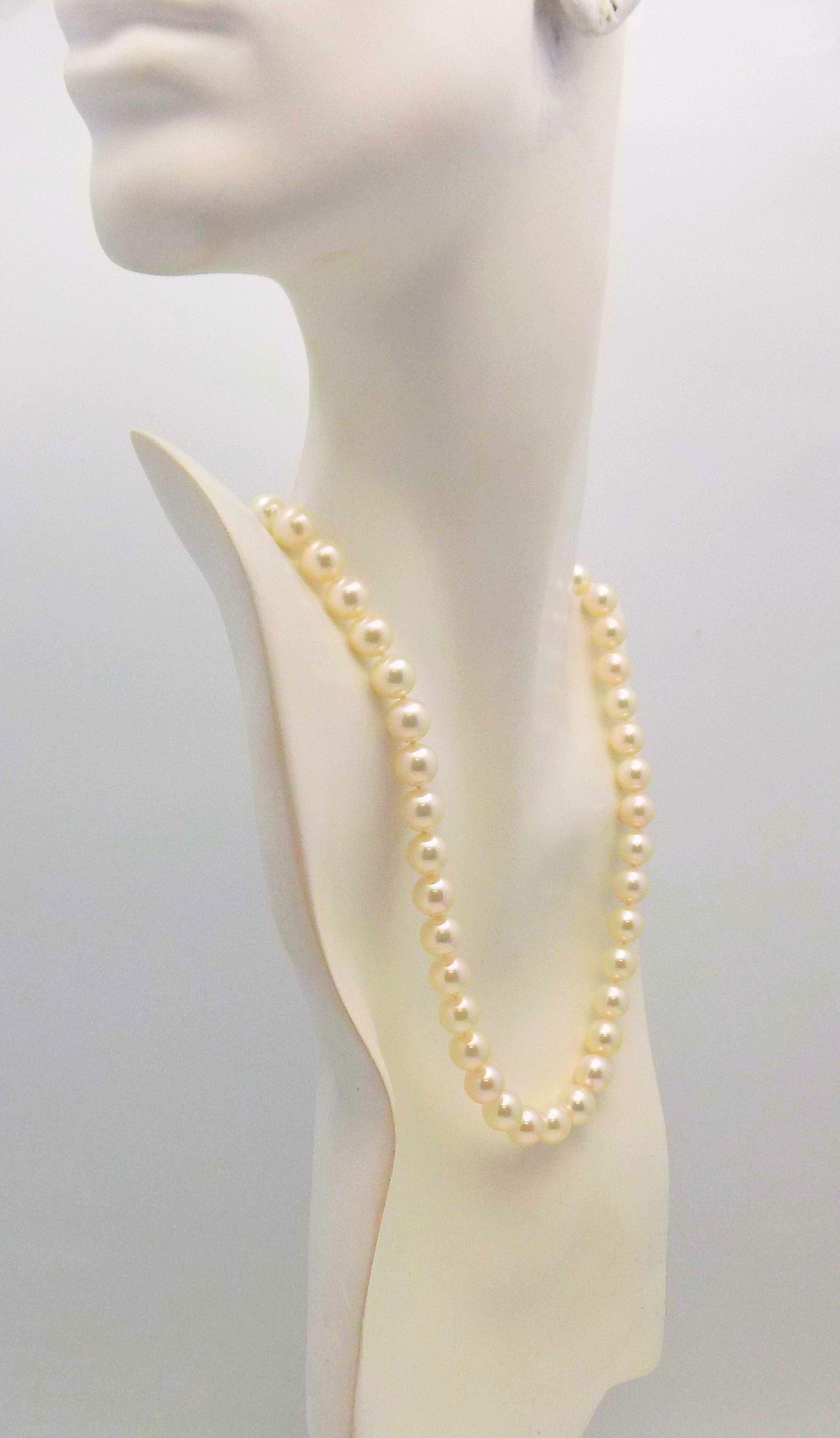 Women's Strand of 45 Cream Rose Cultured Pearls For Sale