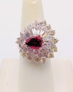 Platinum Ruby and Diamond Dinner Ring