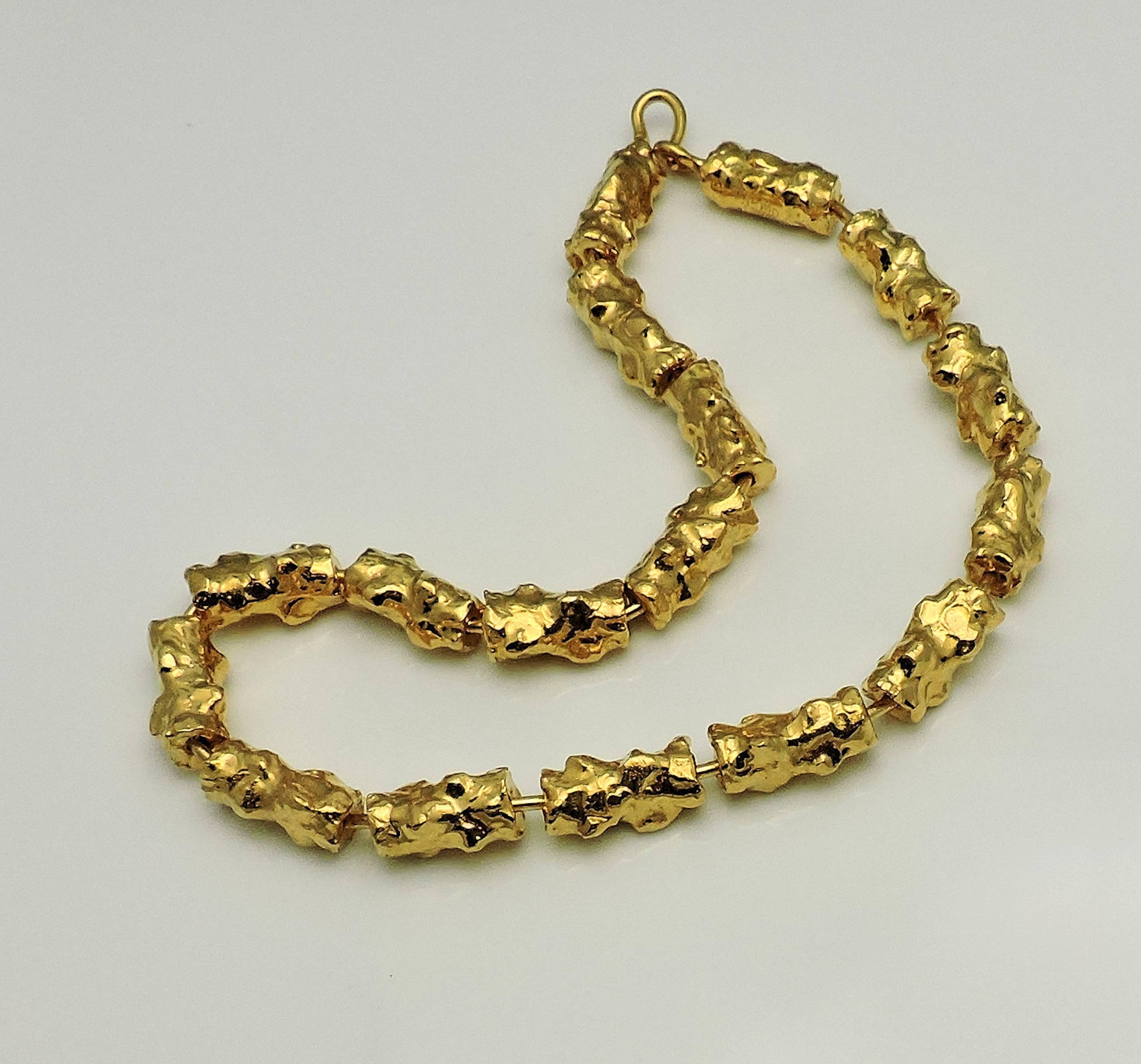 Women's Jean Mahie Rare Textured Gold Link Necklace