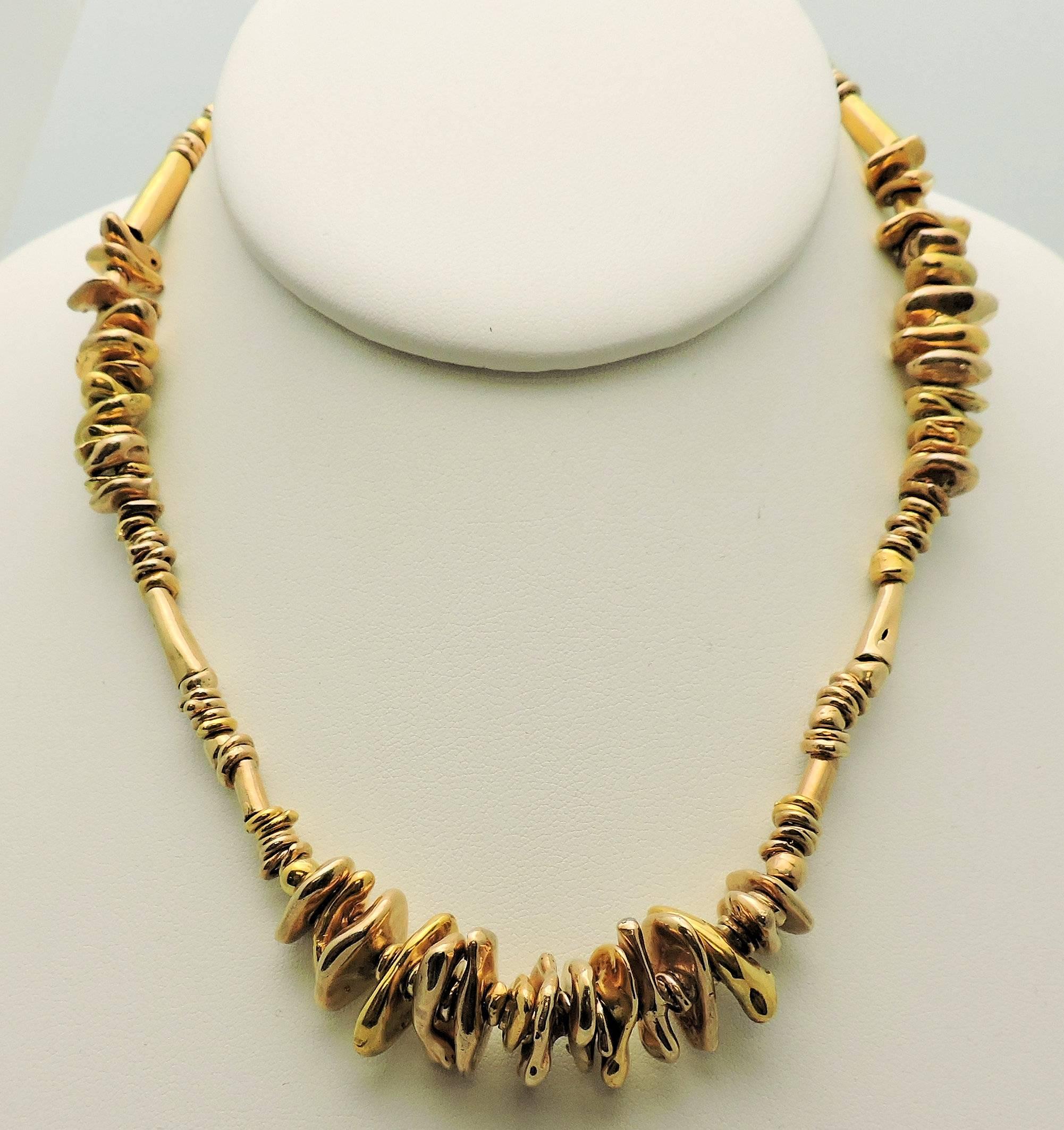 Women's Velma David Dozier Artist Made Gold Necklace For Sale