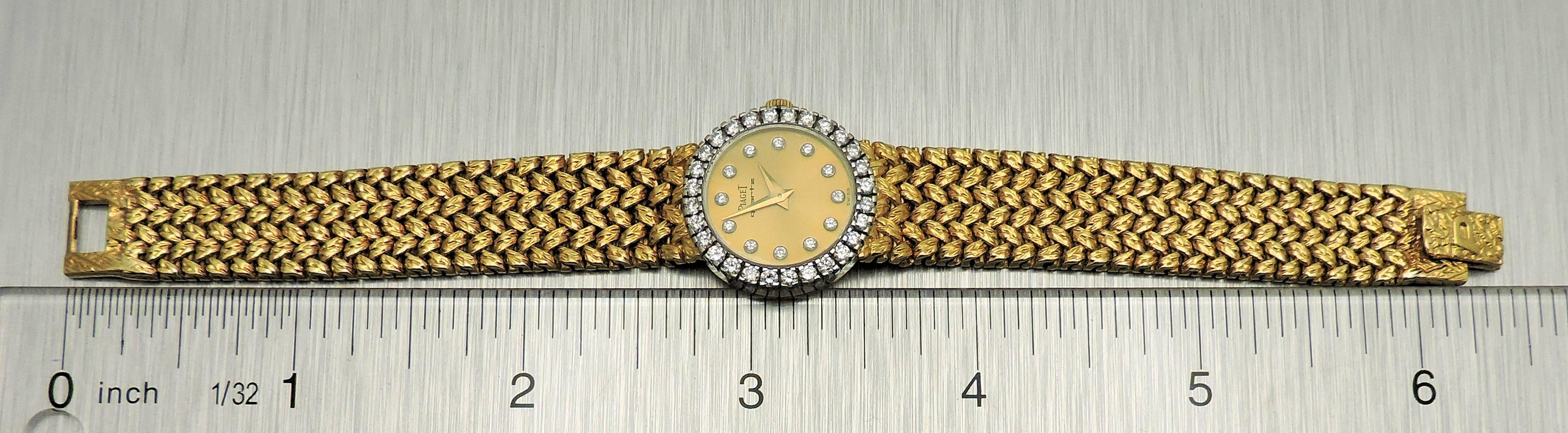 Piaget Yellow Gold Diamond Bracelet Quartz Wristwatch 1