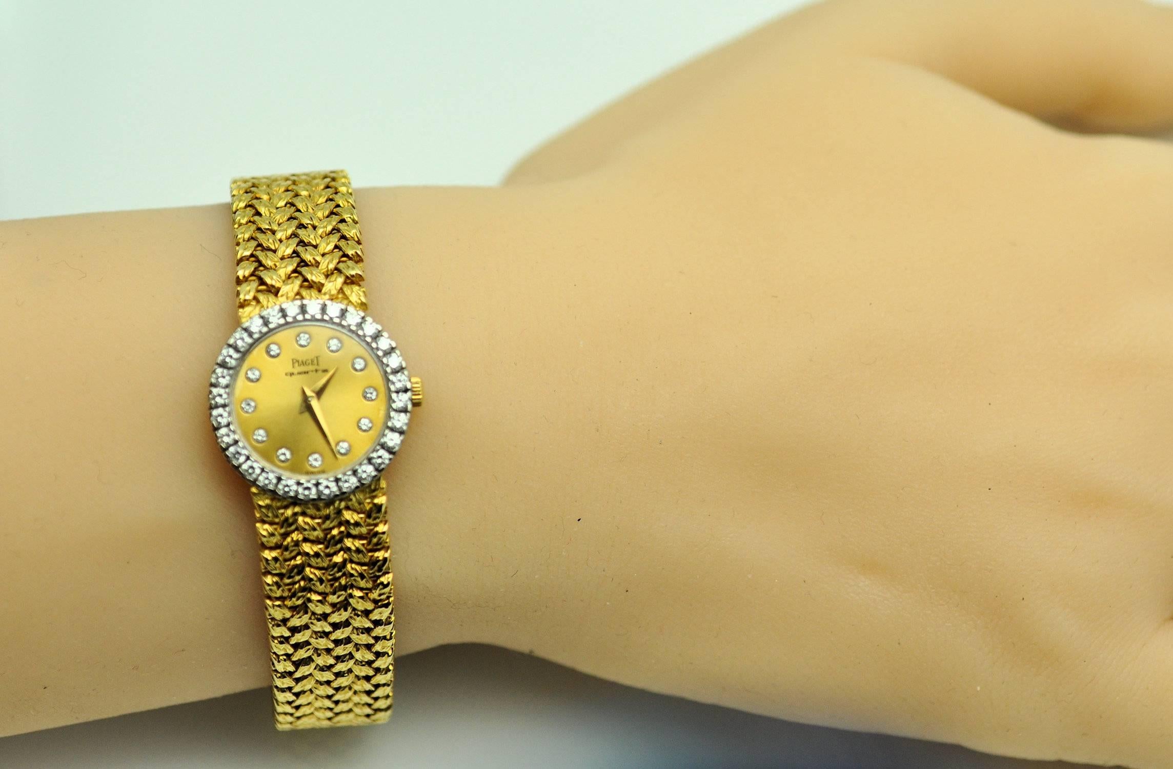 Piaget Yellow Gold Diamond Bracelet Quartz Wristwatch 3