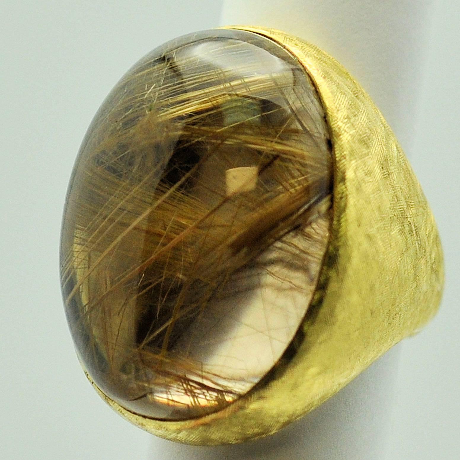 Women's Golden Rutilated Quartz Gold Ring