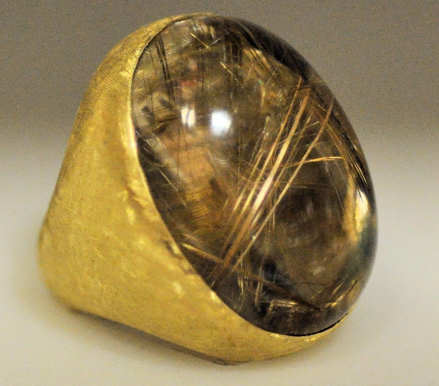 Golden Rutilated Quartz Gold Ring 5