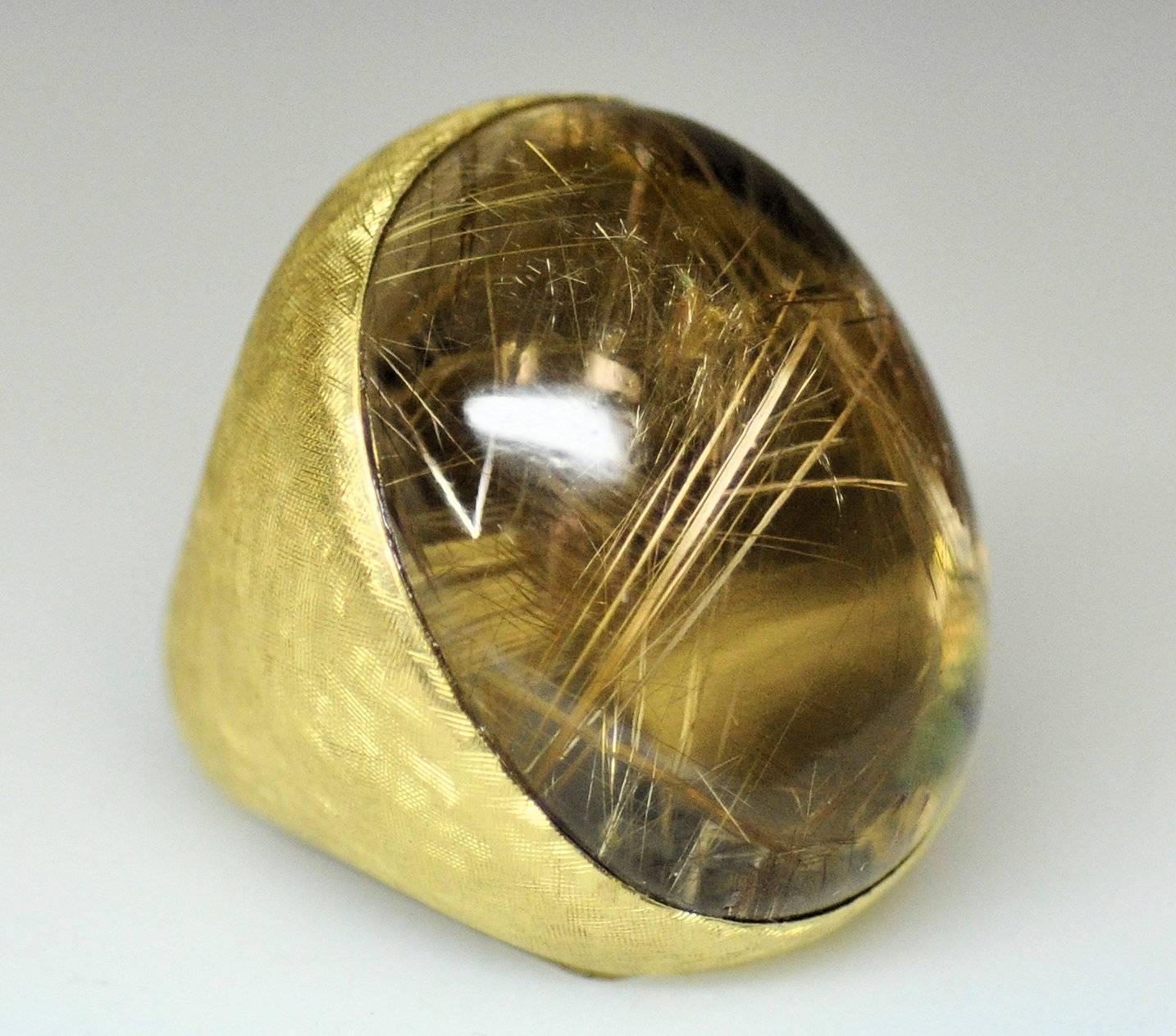 Golden Rutilated Quartz Gold Ring 6