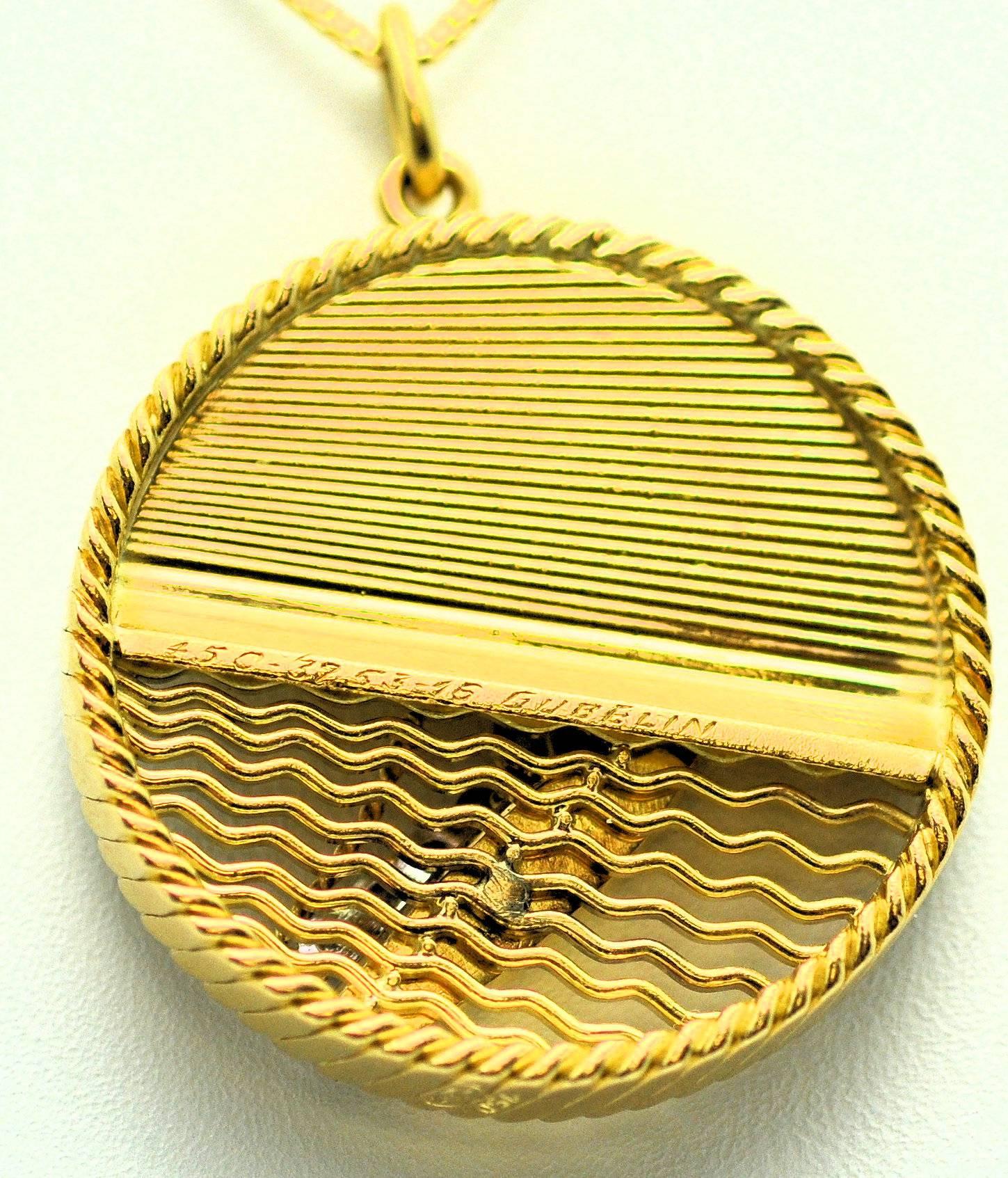 Women's or Men's Gubelin Diamond Gold Sailboat and Beach Pendant Charm 