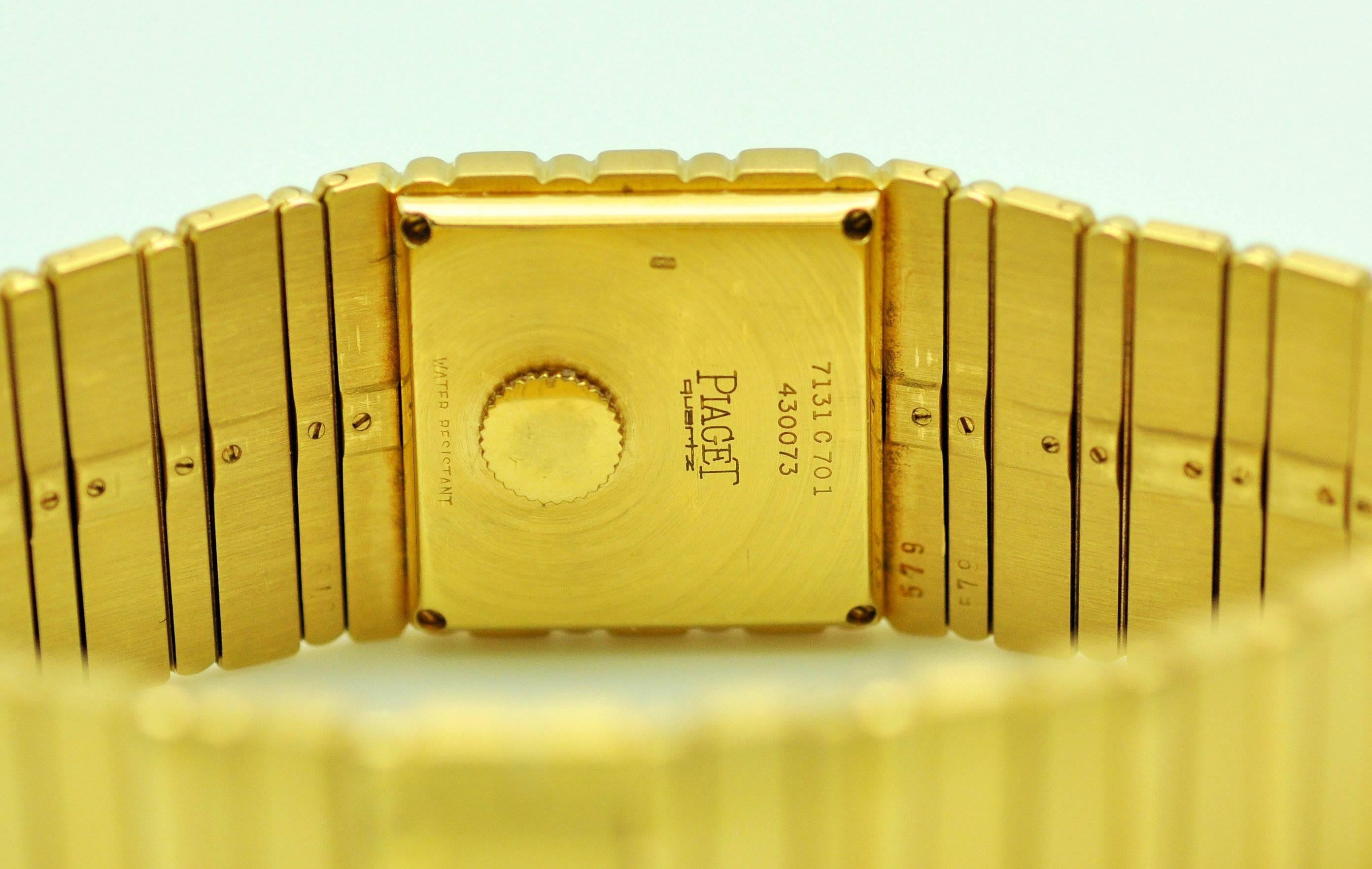 Women's or Men's Piaget Yellow Gold Polo Backwind Wristwatch. Upgraded Movement 757P, New battery