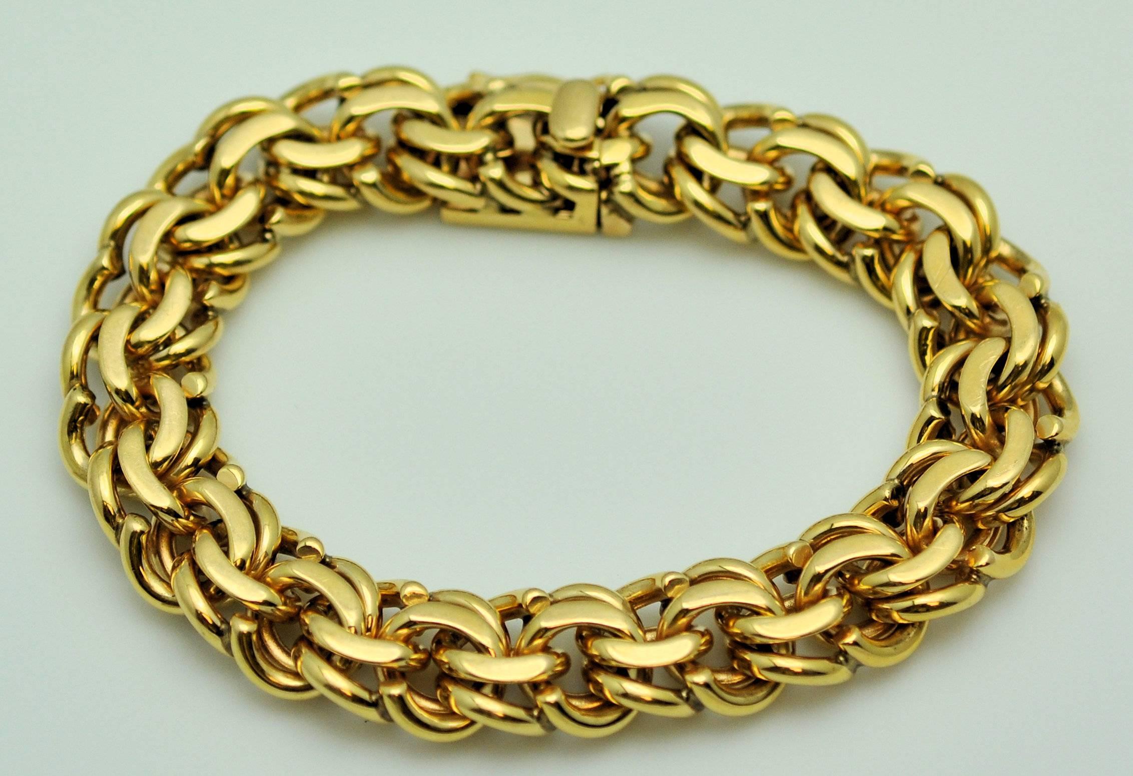 Neiman Marcus Heavy Solid Double Link Charm Bracelet 2